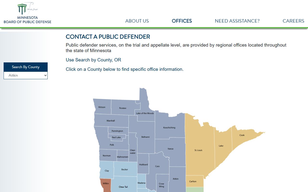 Carlton County arrest records public defender directory