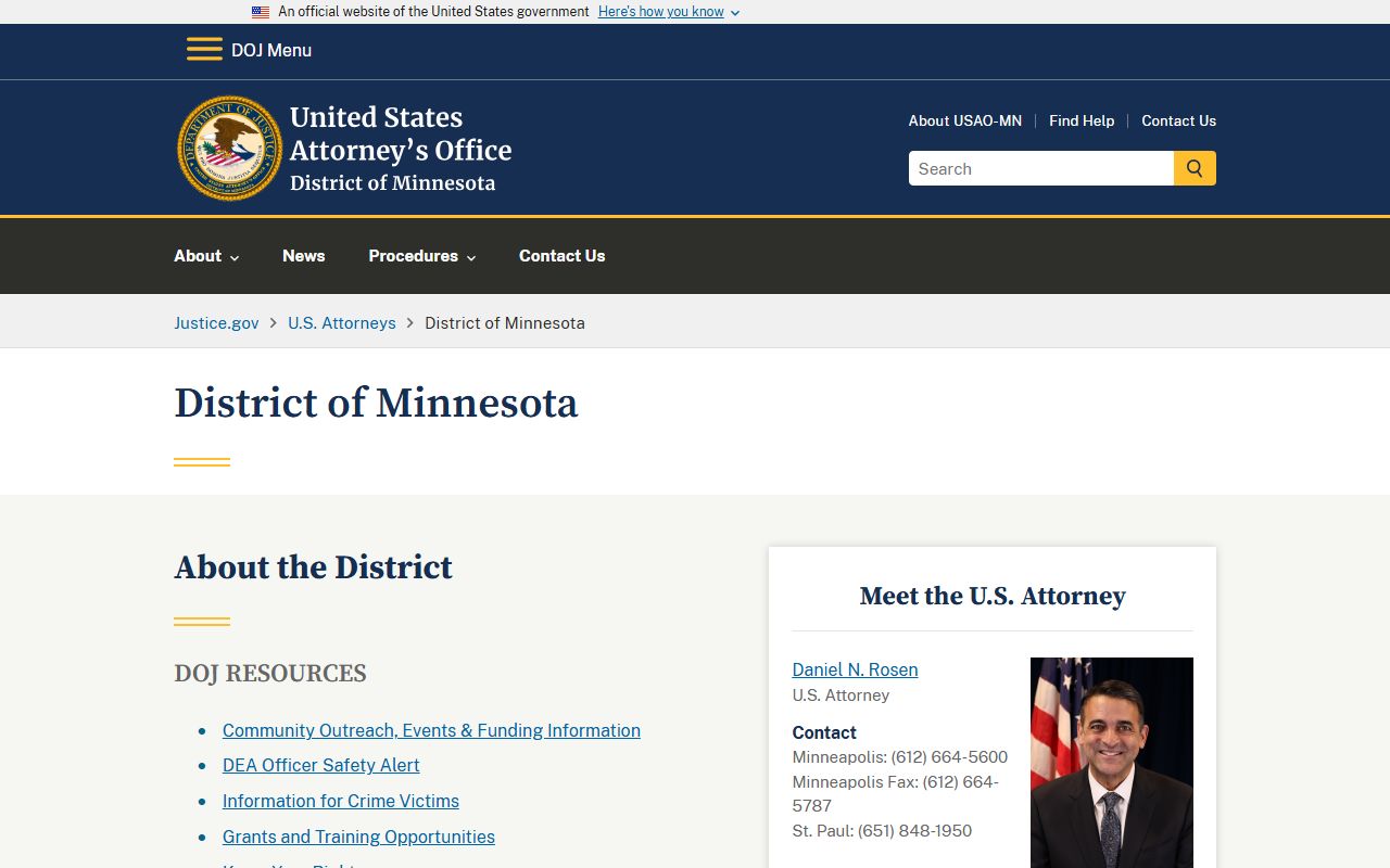 Carlton County arrest records federal charging office