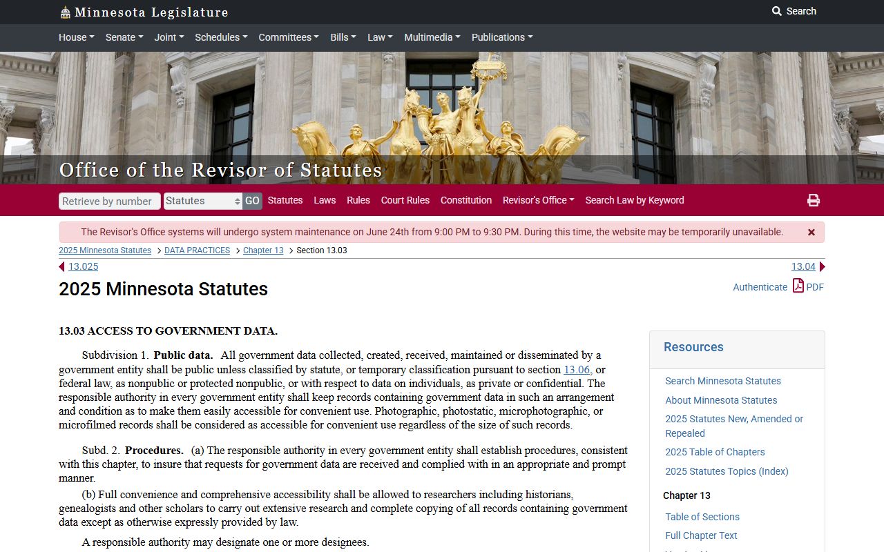 Carlton County court records government data practices statute