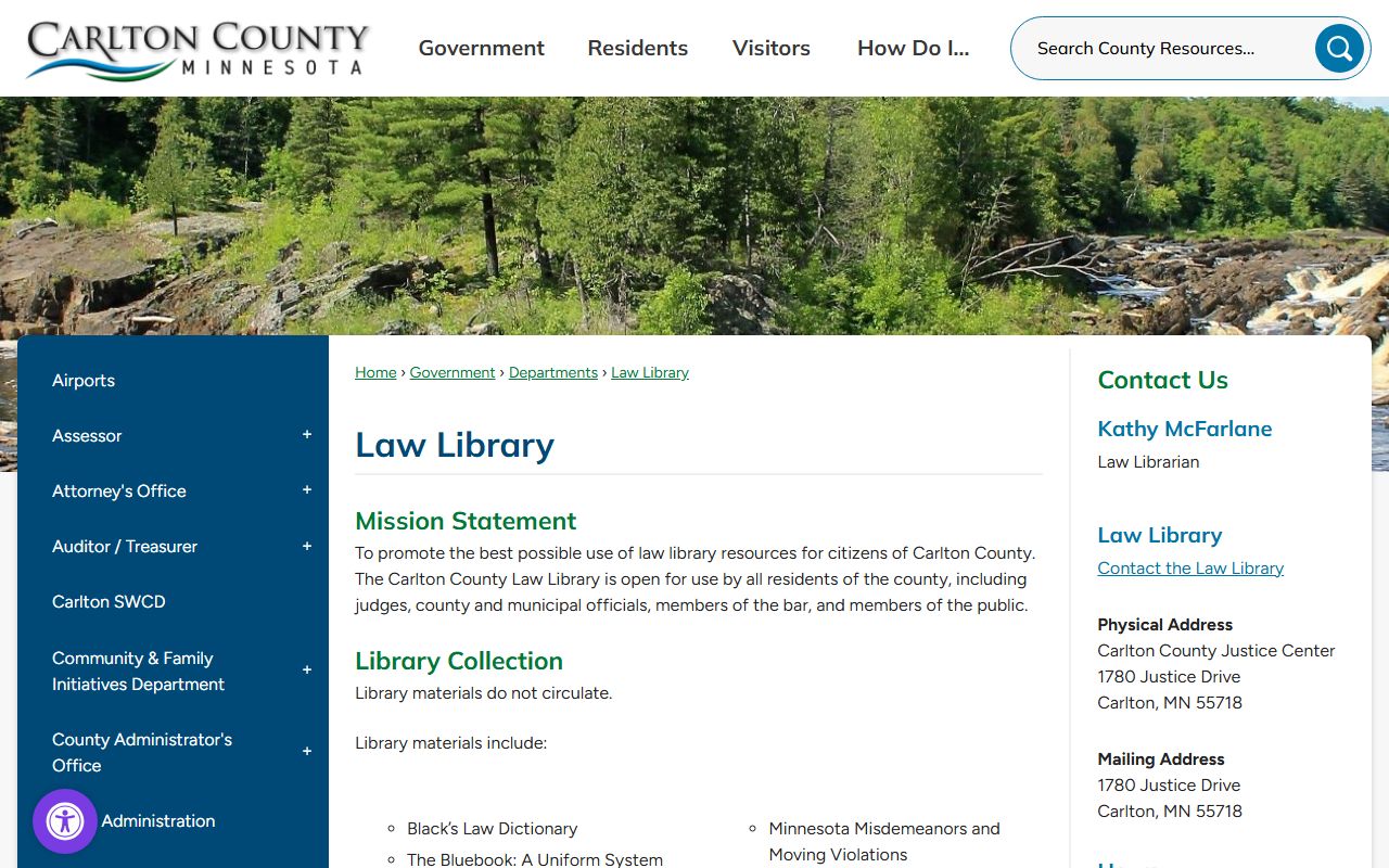 Carlton County court records law library