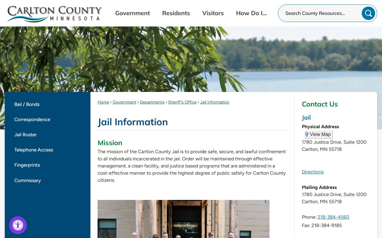 Carlton County inmate records jail information source